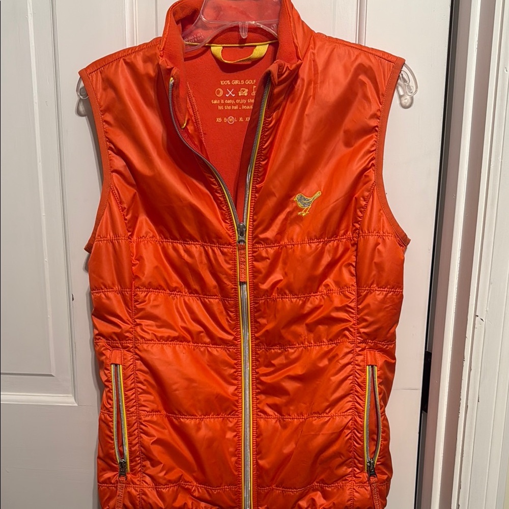 Vibrant Orange Golf puffer vest